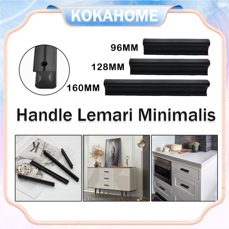 Gagang Pintu Lemari / Gold & Hitam Minimalis / Tarikan Laci / Handle Laci / Handle Lemari Minimalis