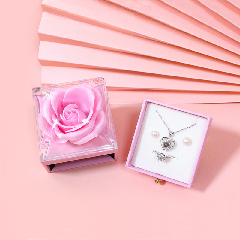 KOTAK CINCIN / BOX CINCIN / TEMPAT CINCIN / RING BOX / GIFT BOX BUNGA MAWAR MERAH