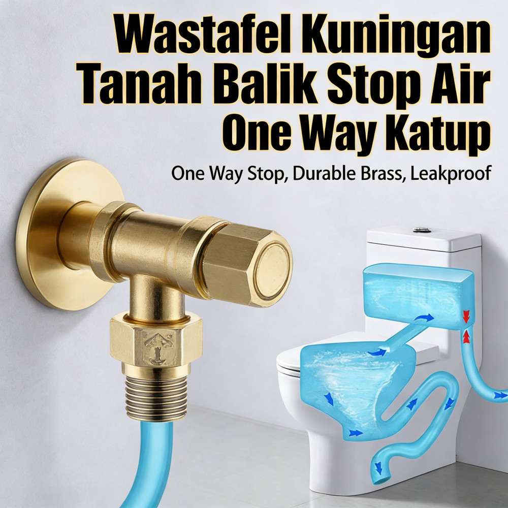 Valve Kuningan Stop Balik Toilet Wastafel Anti Arus Air Tanpa Katup Air Katup Satu Arah