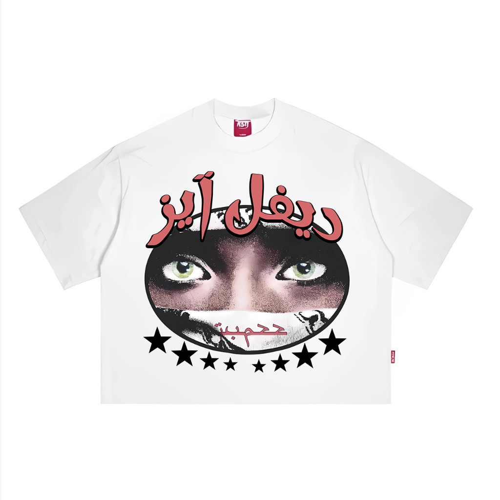 T-Shirt EVIL EYES Black & White | Kaos Pria Wanita Unisex