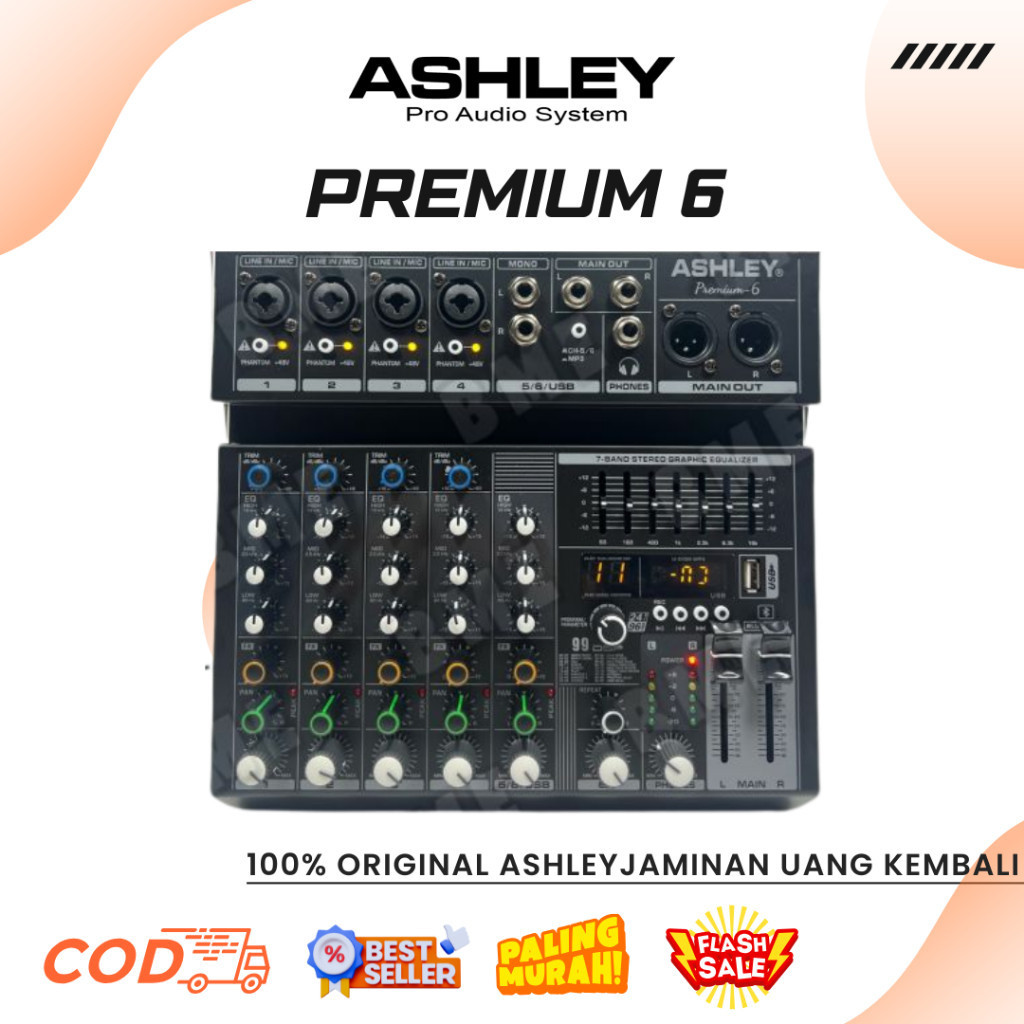 Mixer Ashley Premium 6 Digital Multi Effect Reverb 24bit 99dsp