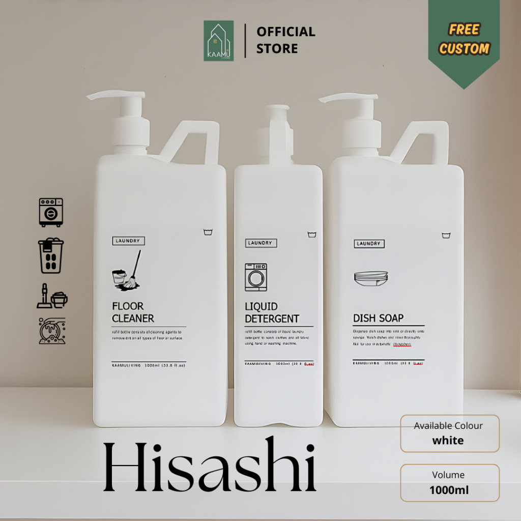 MOORA LIVING - HISASHI | Jerigen 1L - Botol jerigen pump deterjen cair liquid detergent sabun cair 1