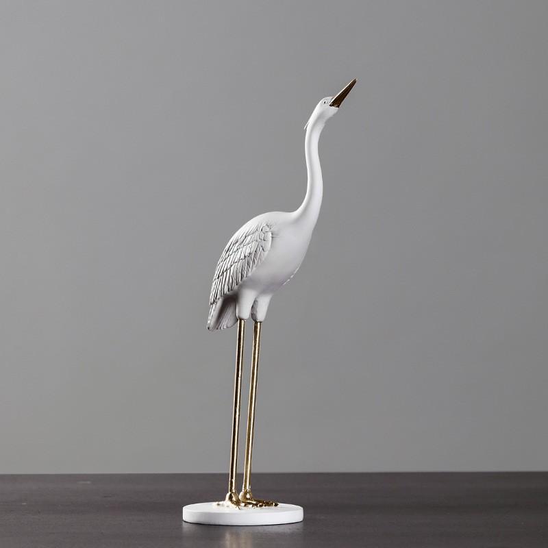 Pajangan Burung Bangau Dekorasi Rumah Aesthetic / White Crane Statue Figure 2621