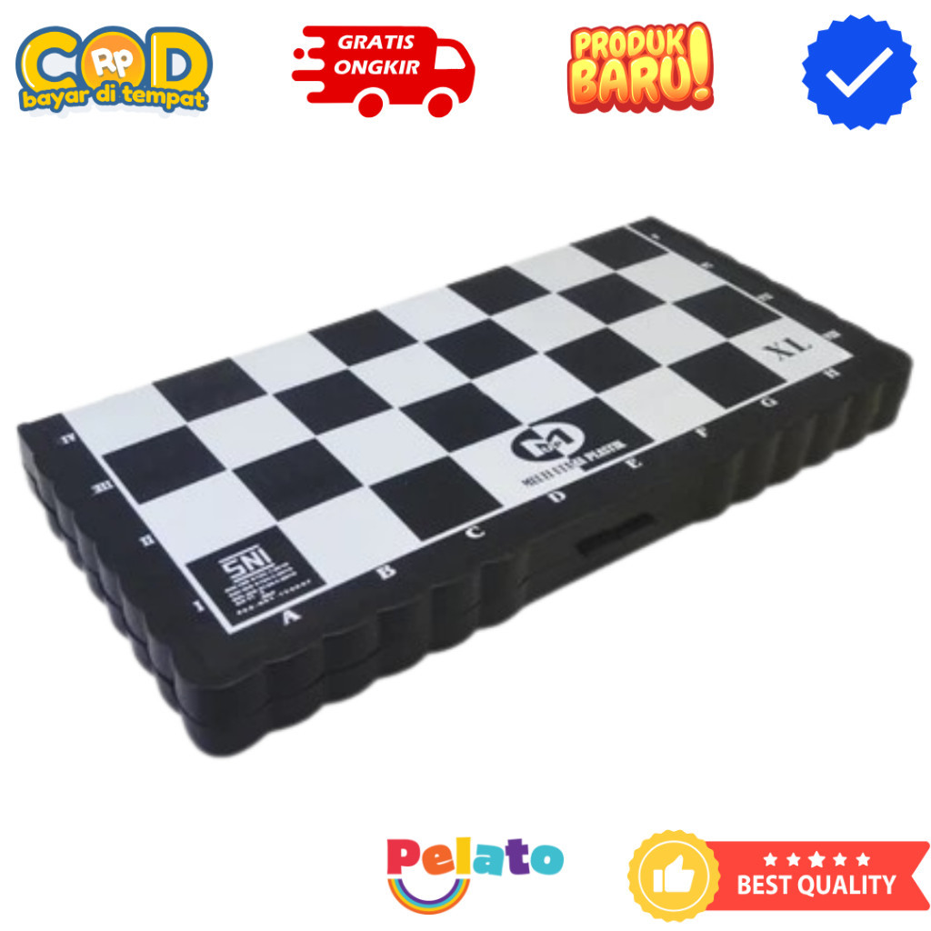 SMG PELATO Catur Plastik Lipat Lengkap Ukuran 36x36 CM (M) Dan 50x50 CM (XL)
