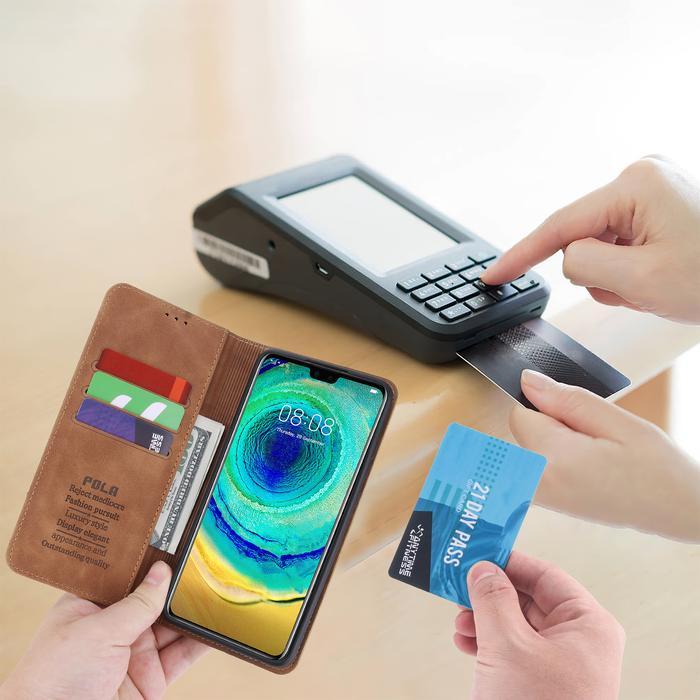 Vivo Y15s Wallet Leather Case Cover Dompet POLA - Hitam