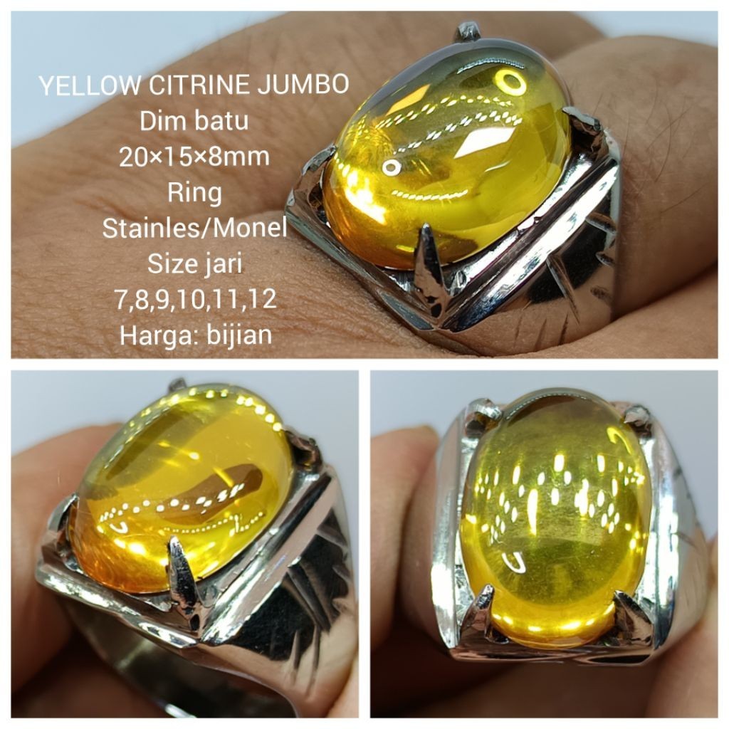 CINCIN BATU YELLOW CITRINE CRYSTAL JUMBO HG