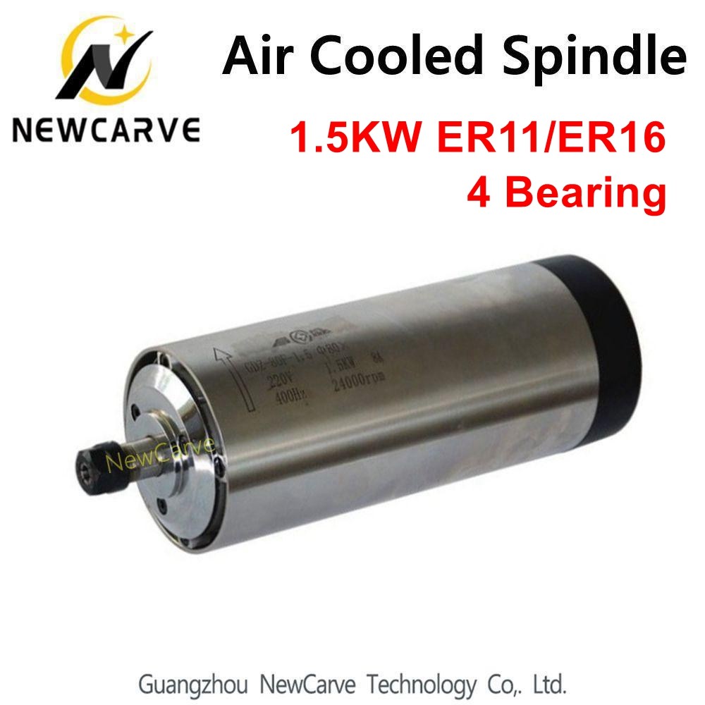 1.5KW Air Cooled Spindle Motor ER11 ER16 Milling Spindle 220V ameter 80mm With GDZ-80F-1.5F Newcarve