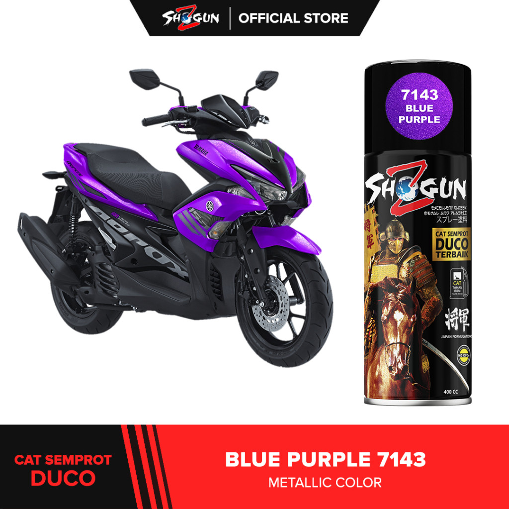 Cat Semprot Motor Shogun Z Paint BLUE PURPLE 7143 - Velg Warna Ungu Biru Metalik cat semprot aerosol