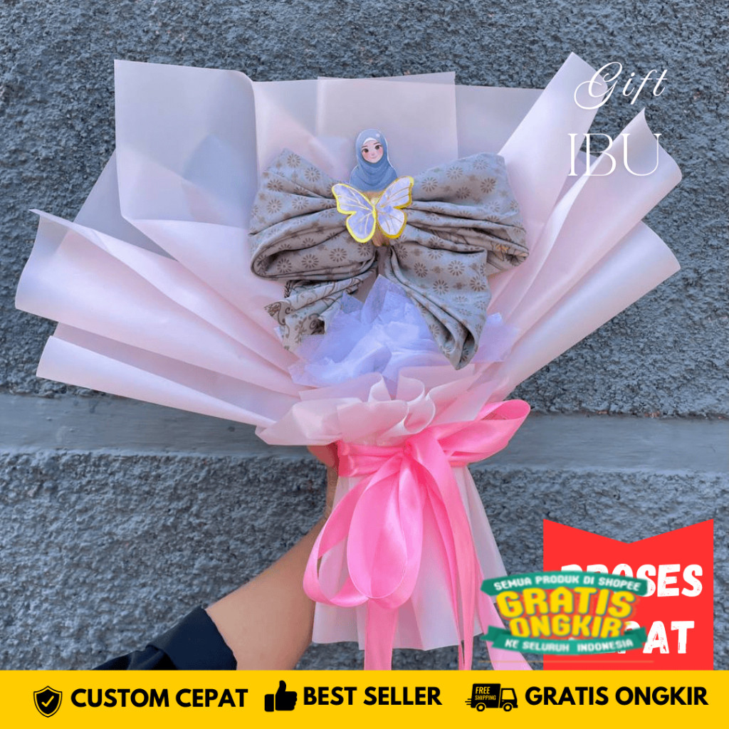 Kado Hari Ibu Happy Mothers Day Gift Buket Hijab Hadiah Untuk Hari Guru Teacher day Ibunda Mama Spes