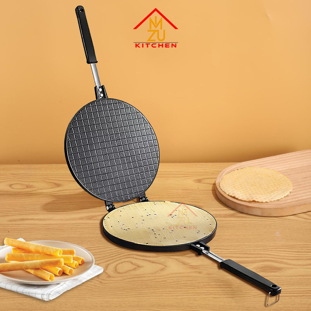 MIZUKITCHEN CETAKAN SEMPRONG Cetakan Kue Semprong Gapit / Egg Roll Maker Teflon granit Anti Lengket