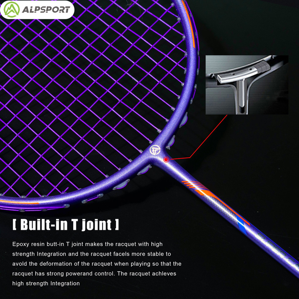 Alpsport GJ 10U 52g Ultra-light Max 35 lbs Legal Original Badminton Racket Professional Carbon Fiber