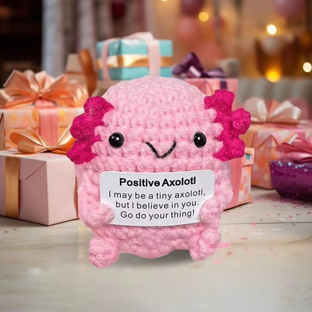 Yarn Positive Crochet Axolotl Emotional Supporting Mini Animal Axolotl Gifts Handmade Cute Uplifting