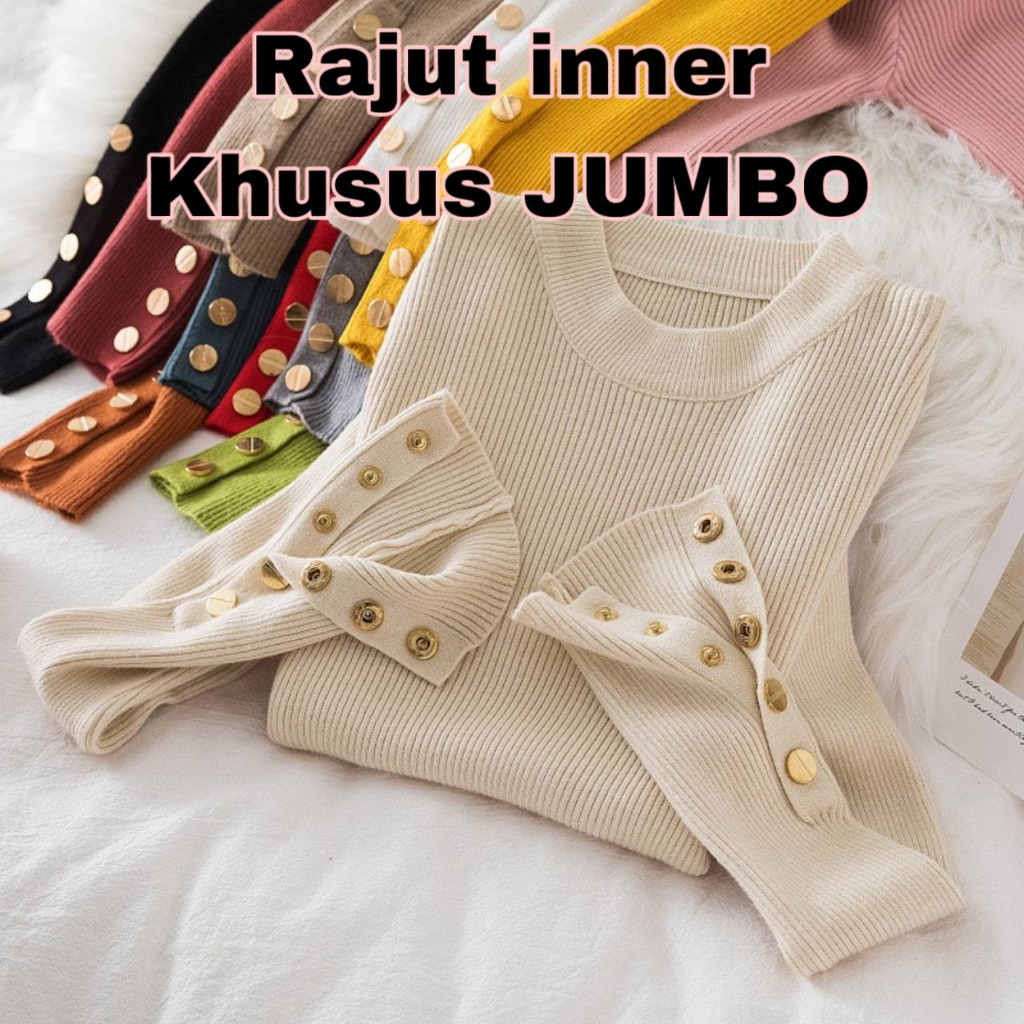 BRAKOTOP GS - VERSI JUMBO Atasan Button Knit Baju Rajut JUMBO inara | korean style iner inara hijab 