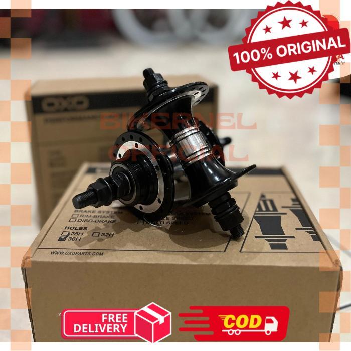 OXO HB-432 BMX Hub 36H Bearing Hub Freehub Sepeda BMX - Black -biker