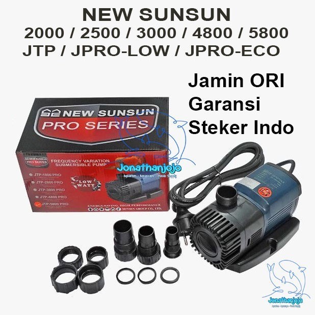 GARANSI SUNSUN JTP 2000 2500 3000 4800 5800 Liter/Jam PRO / ECO / LOW JPRO SNI Original Pompa Low wa