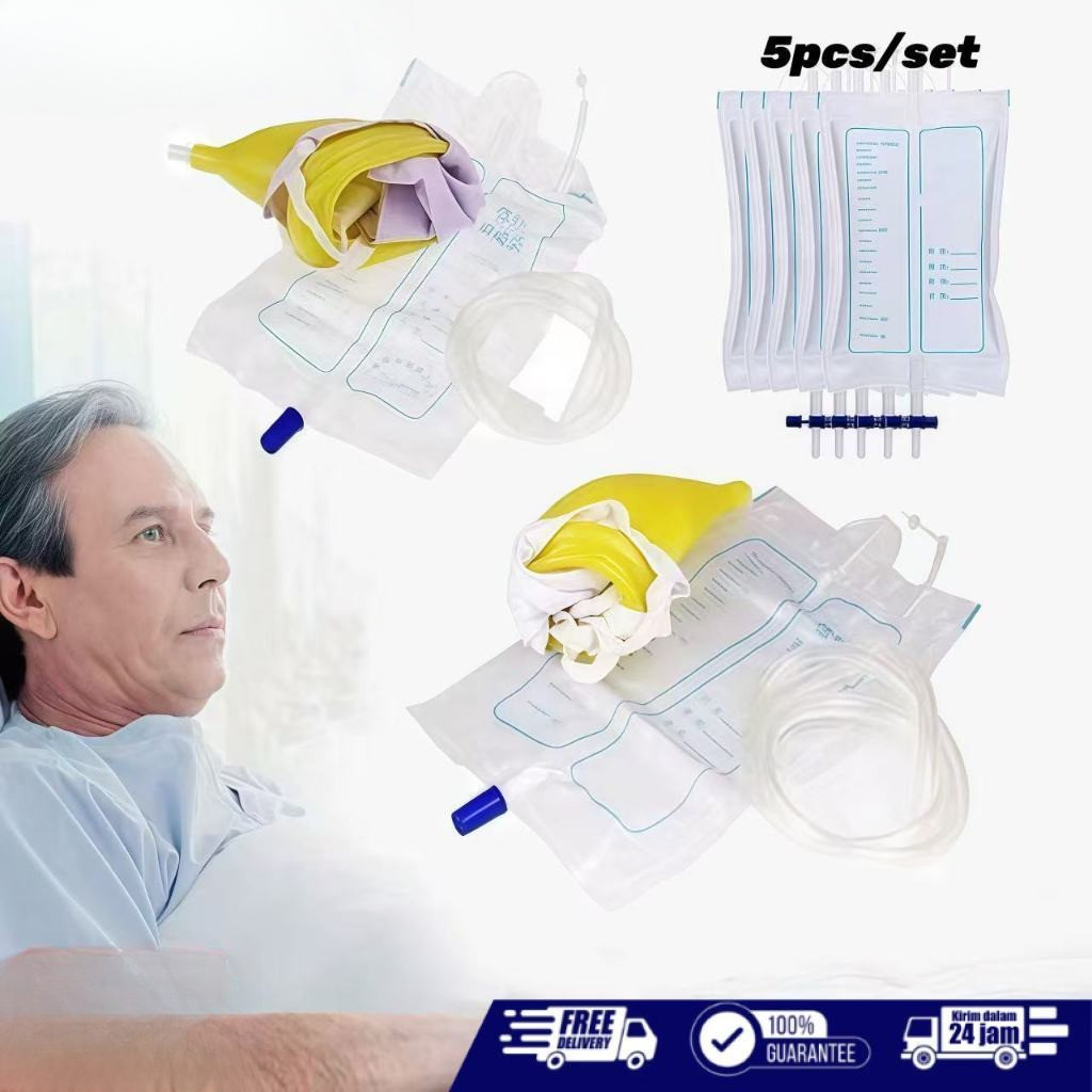 Urine External / Alat Bantu Kantong Kencing Untuk Pria & Wanita Set Dgn Urine Bag 1000ml