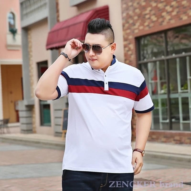 BLOROXCIN BAJU KAOS KERAH SHANGHAI PRIA JUMBO BIGSIZE COWOK ATASAN ZENECA PREMIUM FASHION