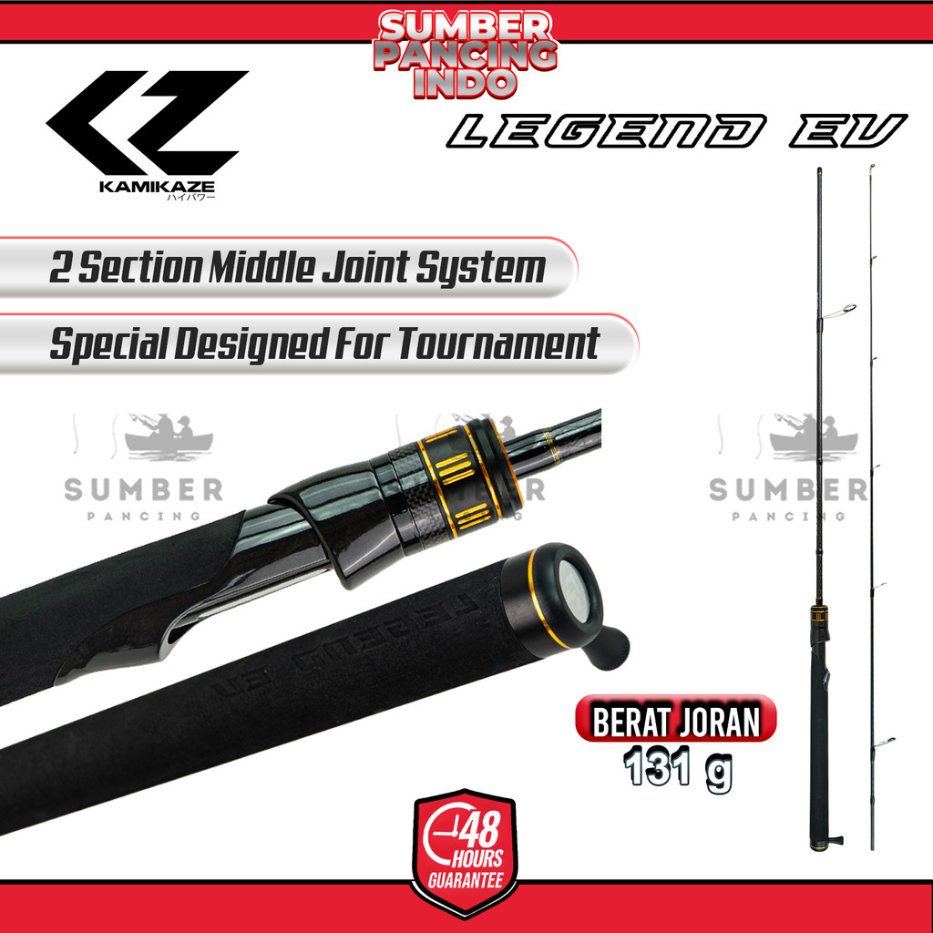 KAMIKAZE Joran Pancing Spinning LEGEND EV LES602M 180cm X50 Carbon Fuji Alconite Ring VSS Reel Seat 
