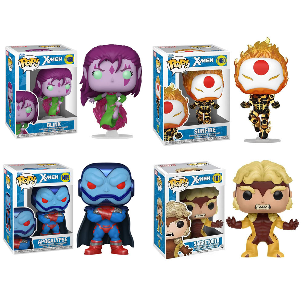 Funko Pop Movies X-Men Blink #1458 Sunfire #1460 Apocalypse #1459 Sabretooth Action Figure Toys Coll