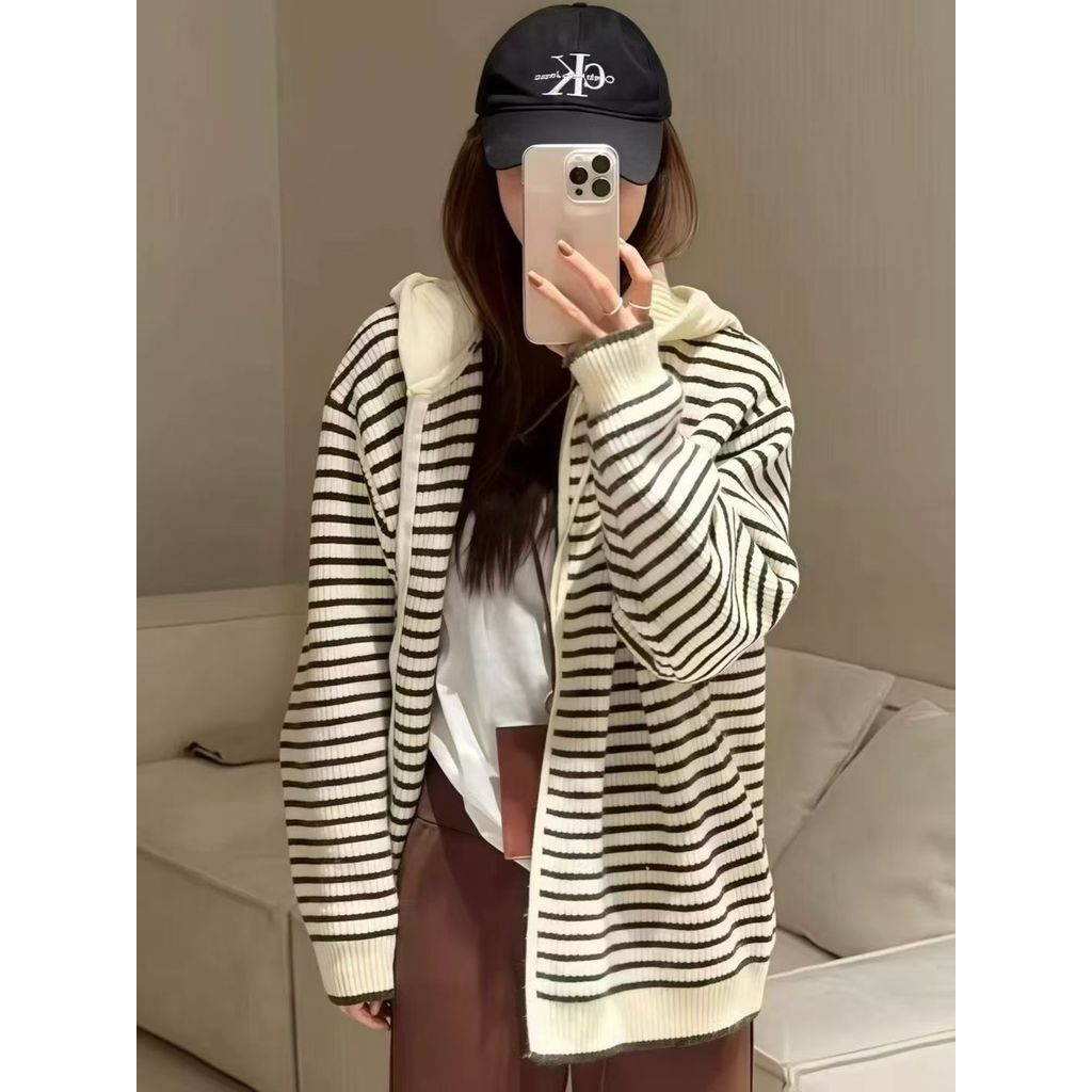 Jaket Wanita Dewasa Musim Dingin Women Winter Knitted Rajut Hoodie Tebal Hangat
