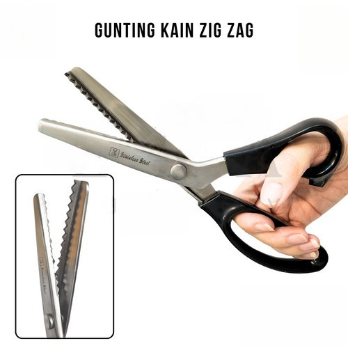 HARTA KARUN Gunting Gelombang Zigzag gerigi gunting Kain Stainles STEEL ORIGINAL Gunting kain keraji