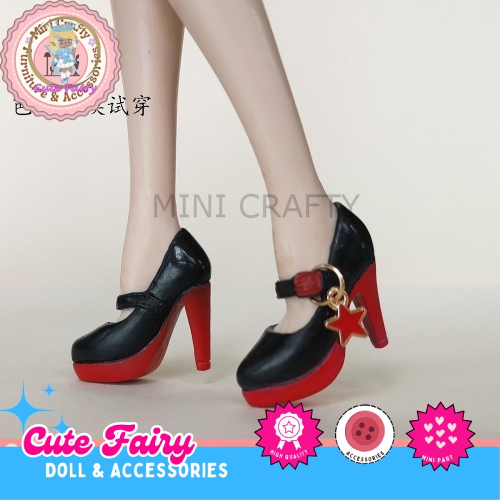 Sepatu High heels Super Model Boneka Blythe Licca Momoko doll shoes BJD Doll 30cm Aksesoris Boneka D