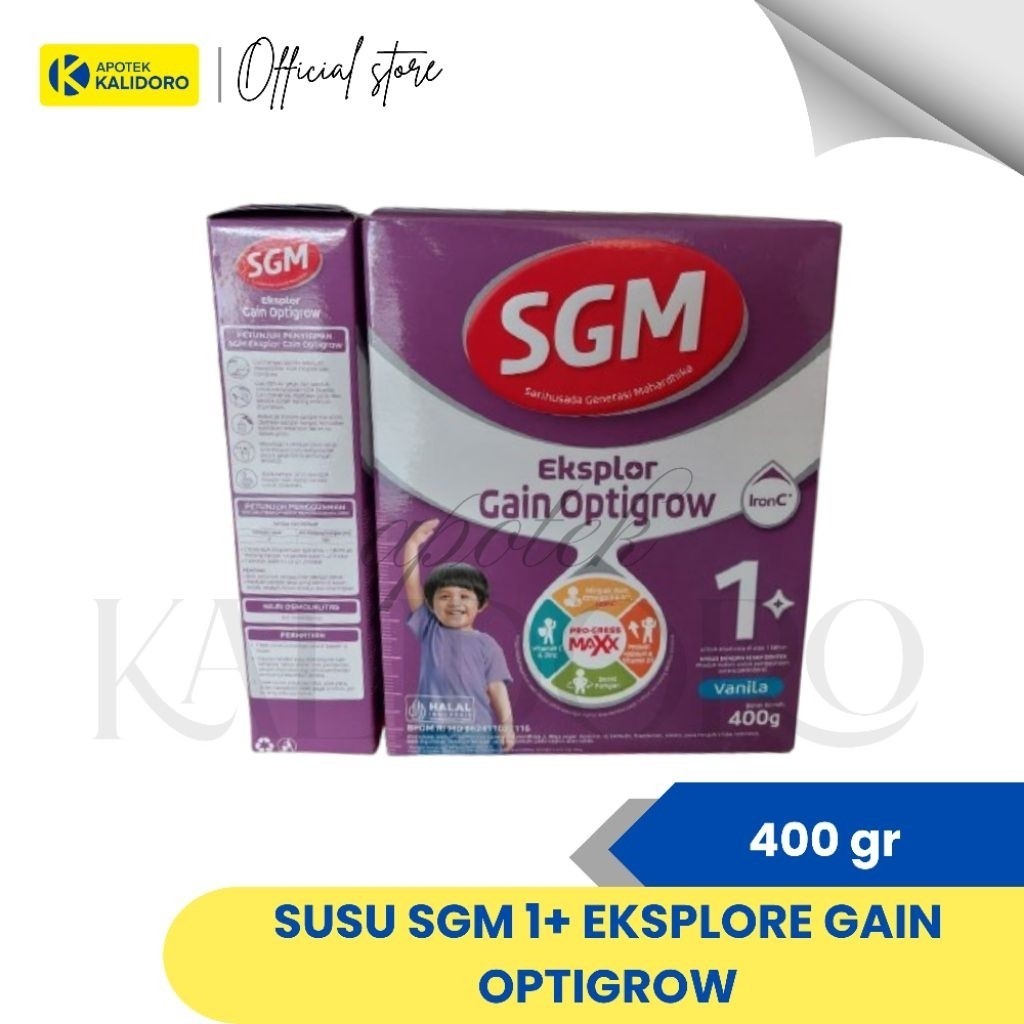 SGM EKSPLOR GAIN OPTIGROW 1+ VANILA MADU 400 GRAM, EXP 2028 LANGSUNG KIRIM COD~APOTEK KALIDORO