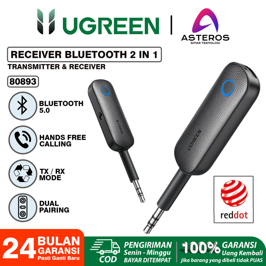 Ugreen 80893 90748 Bluetooth 5.0 Aux / RCA Adapter Receiver Transmiter Rca + Aux 3.5mm Wireless