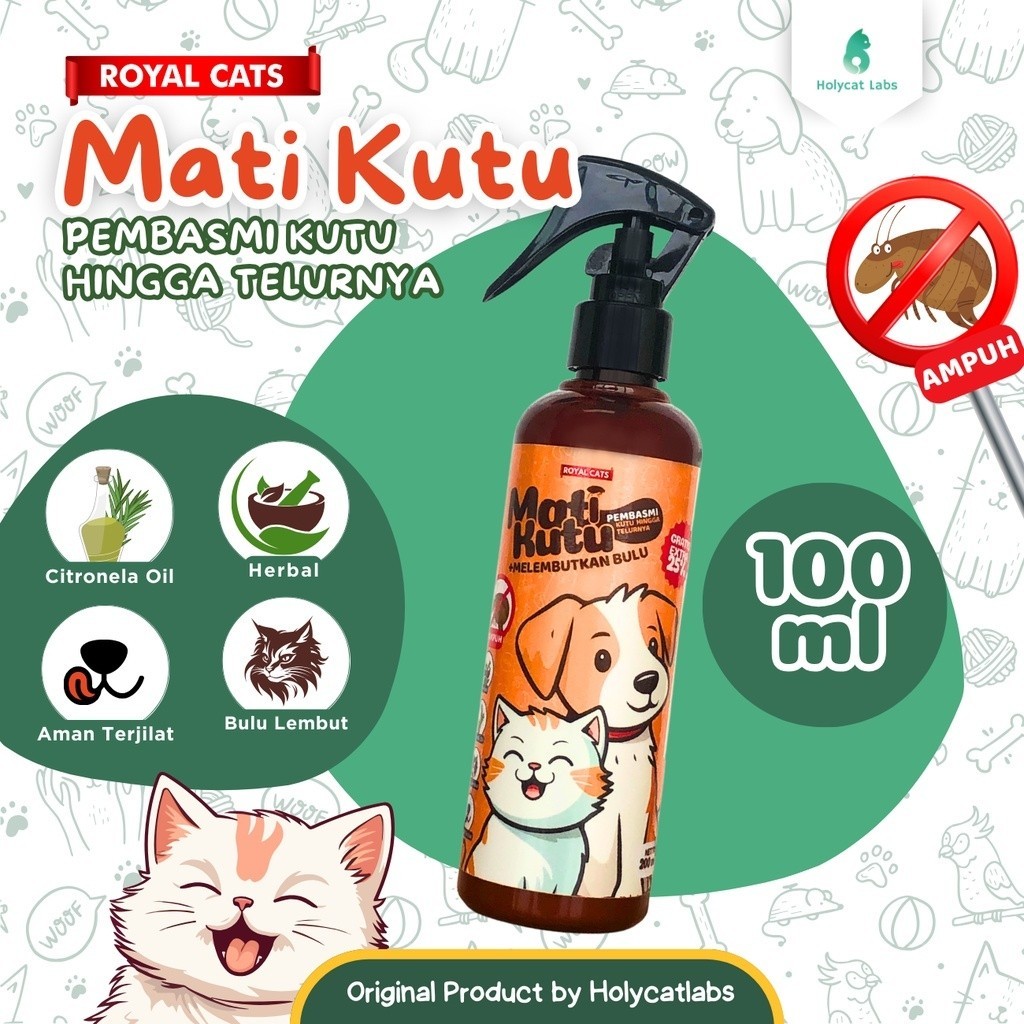 Matikutu Spray 100 ml - Obat Anti Kutu Spray Pembasmi Kutu Kucing Anjing Herbal by HJ