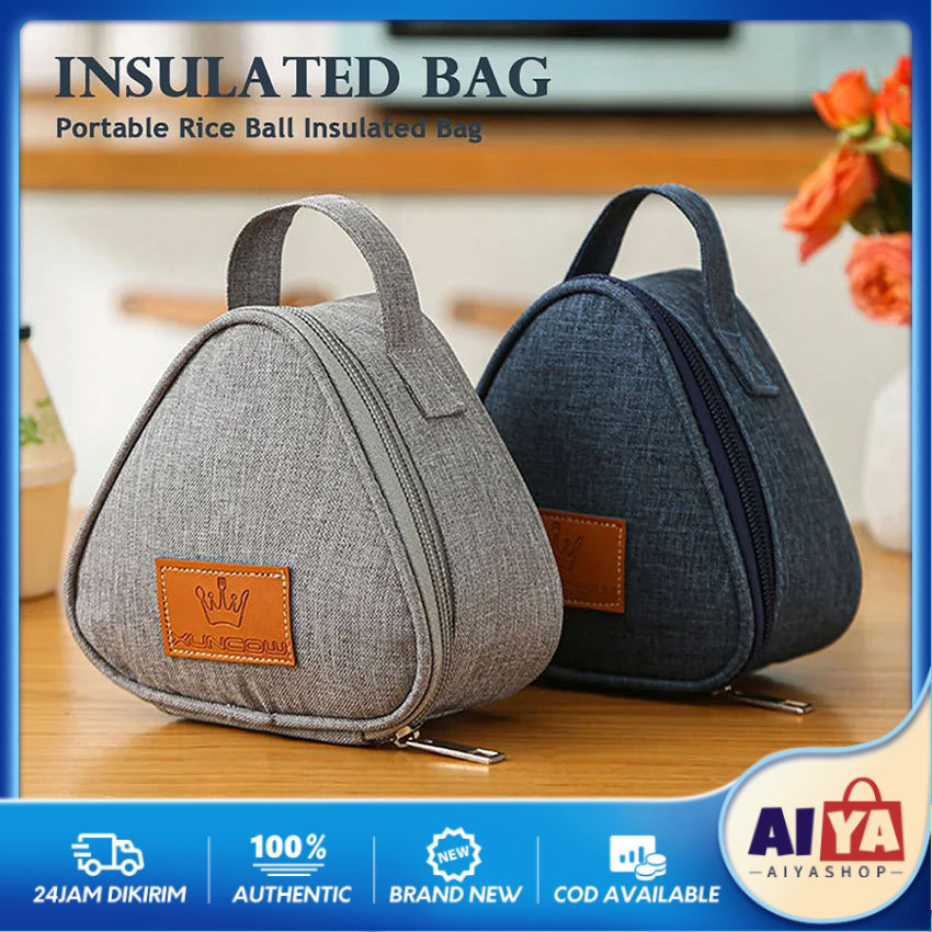 Tas Makan Segitiga Onigiri Dalaman Almunium Foil / Tas Bekal Lunch Cooler Bag Makanan Kotak Makan An