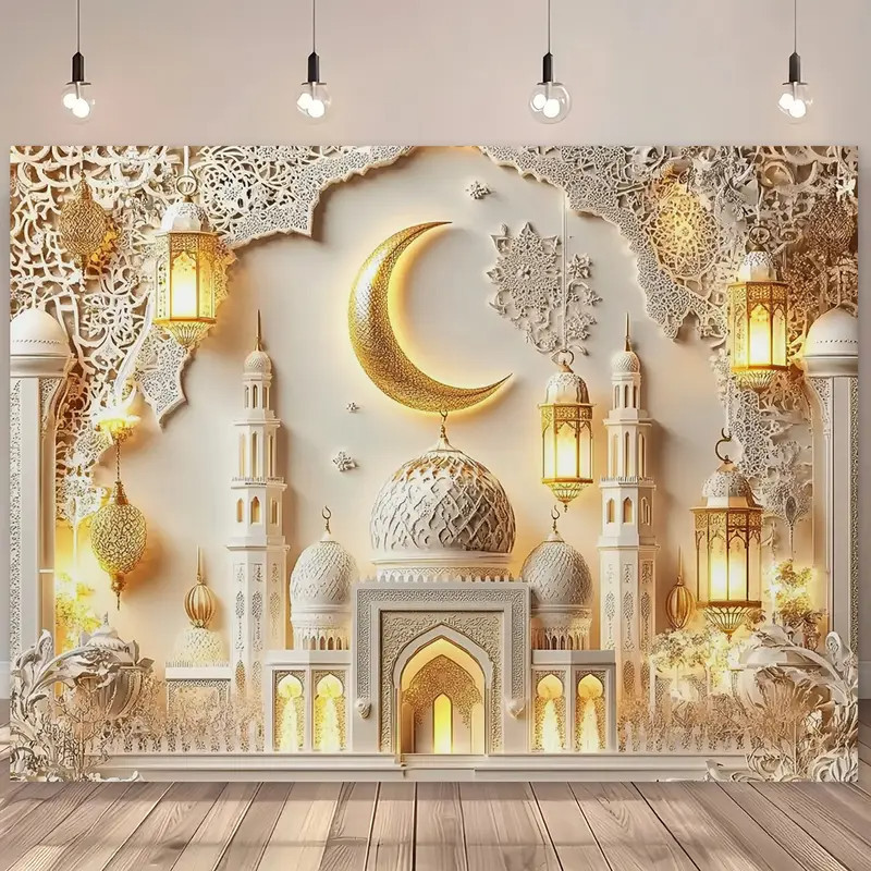 Hari Raya Decorations Banners Eid Mubarak Background Ramadan Backdrop Ramadhan Muslim Aidilfitri Pol