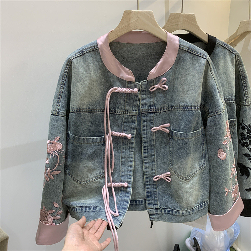 Jaket Denim Gaya Cina Modis Baru untuk Wanita