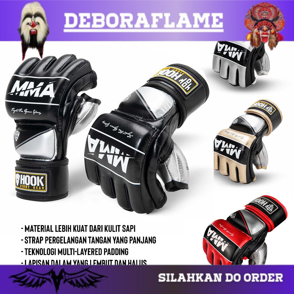 TERLARIS Sarung Tinju MMA Hook, Sarung Tangan MMA, Mma Gloves , Sarung MMA, Sarung Tangan MMA UFC, S