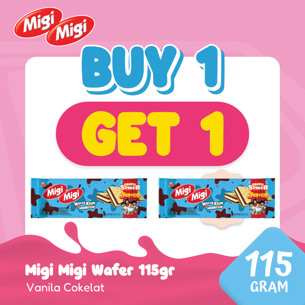 [BUY 1 GET 1] Migi Migi Wafer Krim 115gr - Vanilla Cokelat