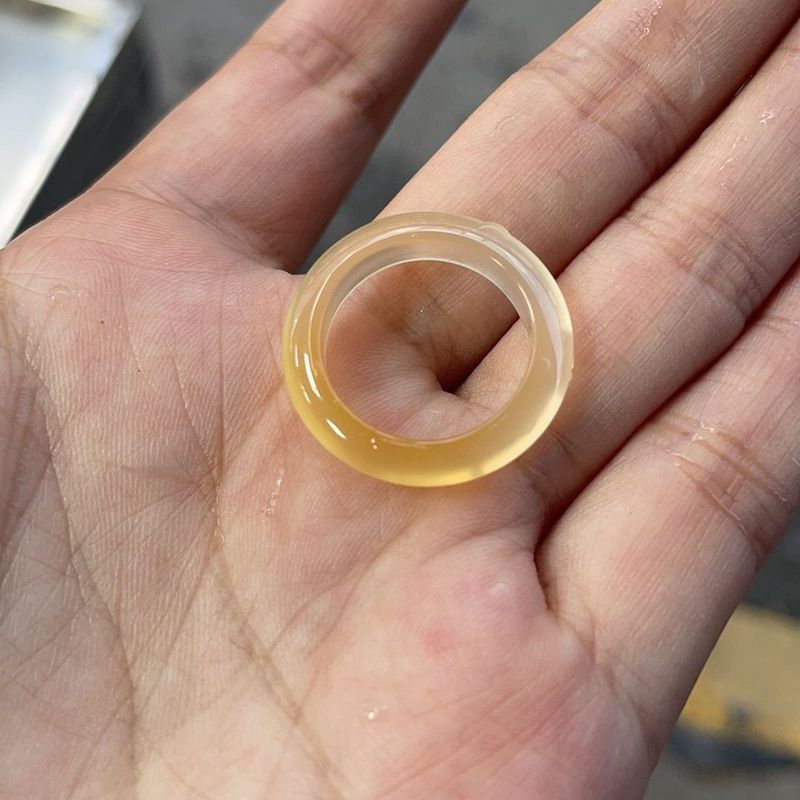Champagne gold chalcedony ring for men and women
