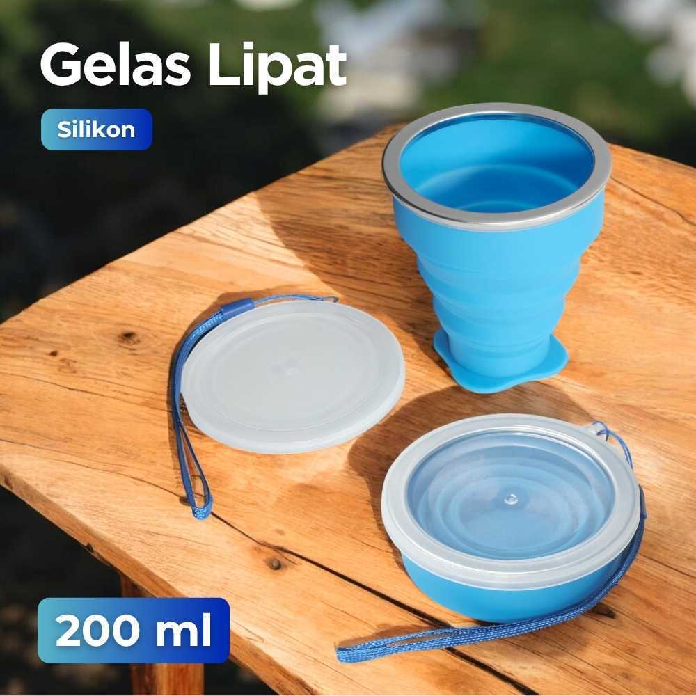 Gelas Lipat Silikon Foldable Travel Cup ORIGINAL Premium High Quality
