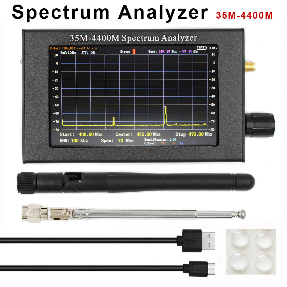 35M-4400M Spectrum Analyzer Simple Spectrum Analyzer Frequency Mini Tester With 4.3 TFT Color LCD Sp