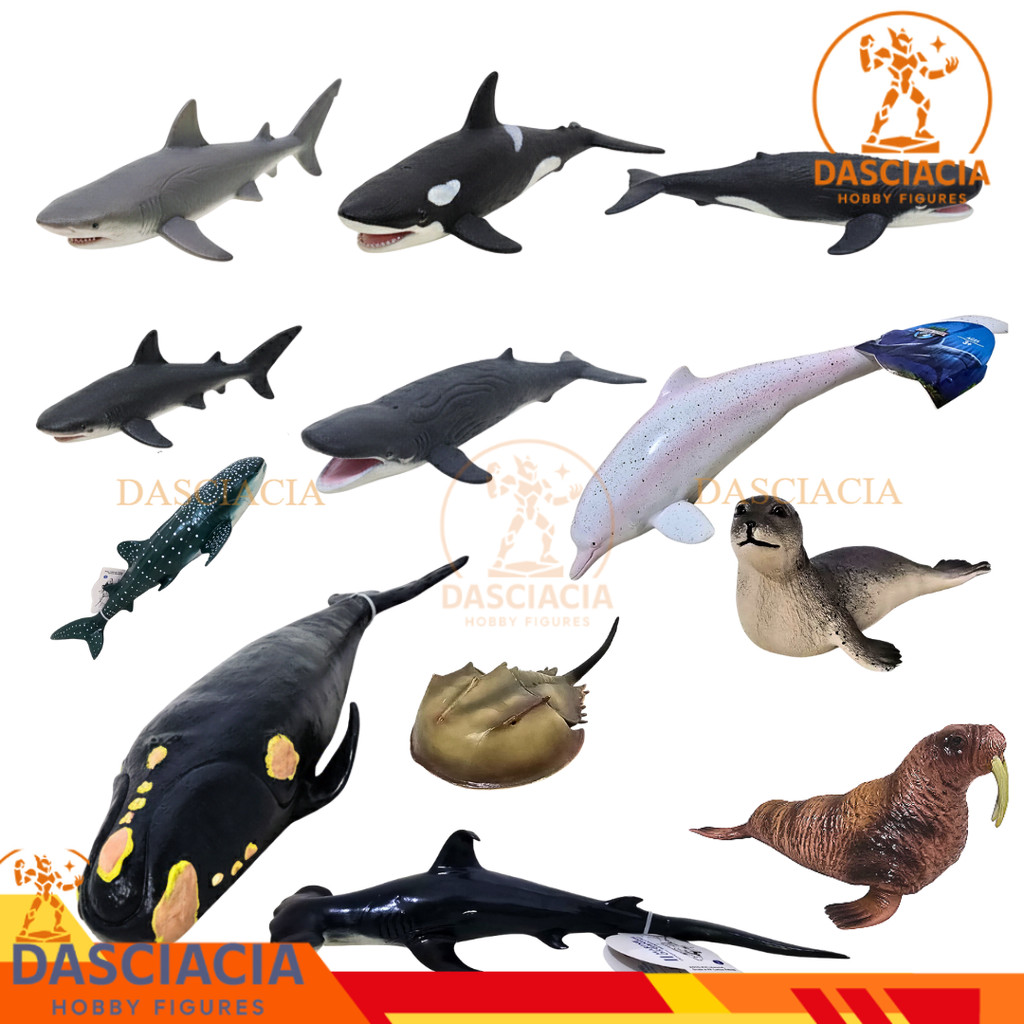 Mainan Hiu Megalodon Paus Tiger Shark Walrus Figure Hewan Laut DAS CIACIA