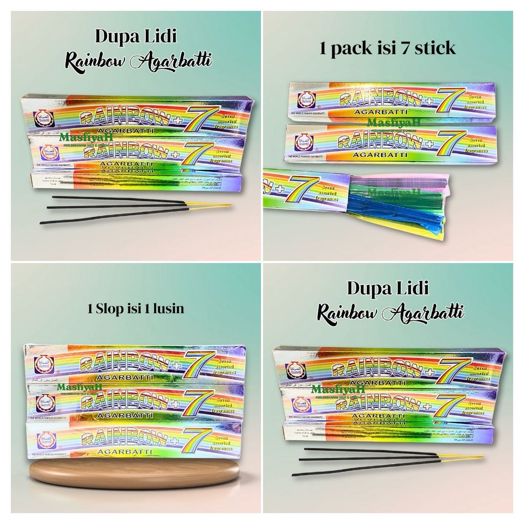 DUPA LIDI RAINBOW AGARBATTI DUPA STICK AROMATERAPI DUPA ARAB PENGHARUM RUANGAN AROMATHERAPY RELAKSAS
