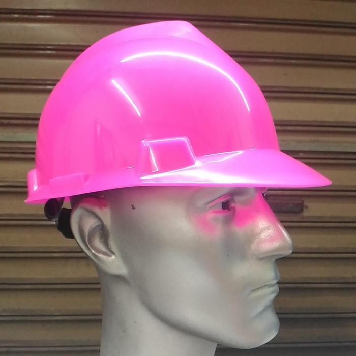 Helm proyek safety unik warna terang banget. Pink, hijau, kuning, abu2 - Pink Neon