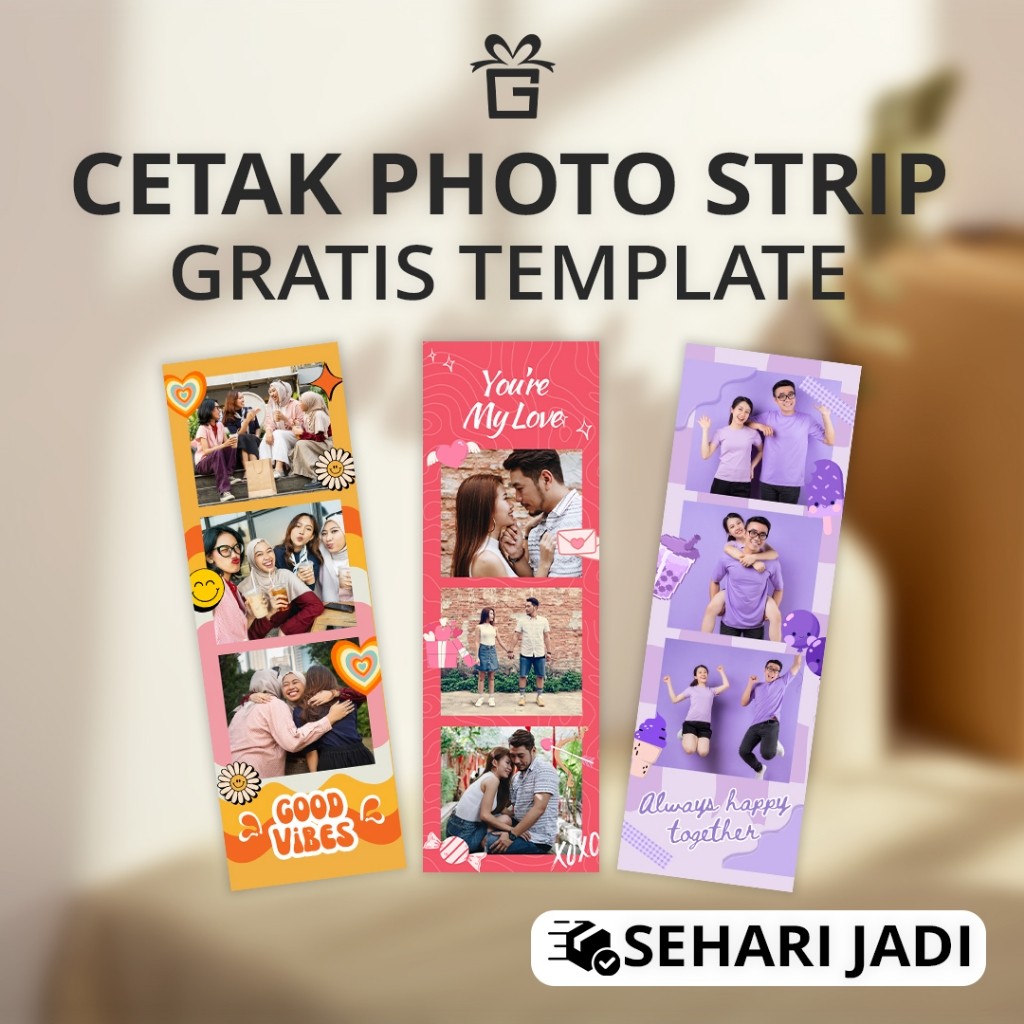 MIN 15K | PHOTO STRIP STANDAR (15X5CM) I SELFIE PHOTOBOOTH POLAROID LUCU AESTHETIC TEMPLATE