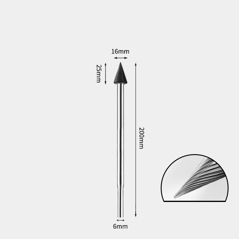 1pc-M type 6mm shank tungsten steel sold carbide grinding tool,wood plastic metal Hand-polished rota