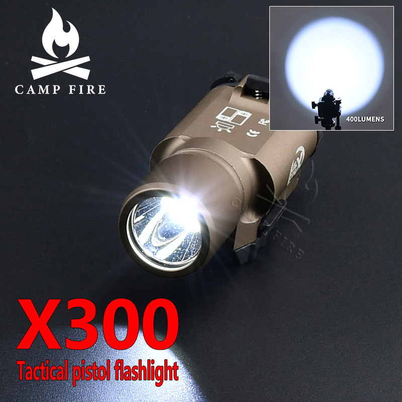 Tactical 400 Lumens X300U X300 Flashlight Hunting Weapon light Pistol Gun White LED Fit 20MM Rail 19