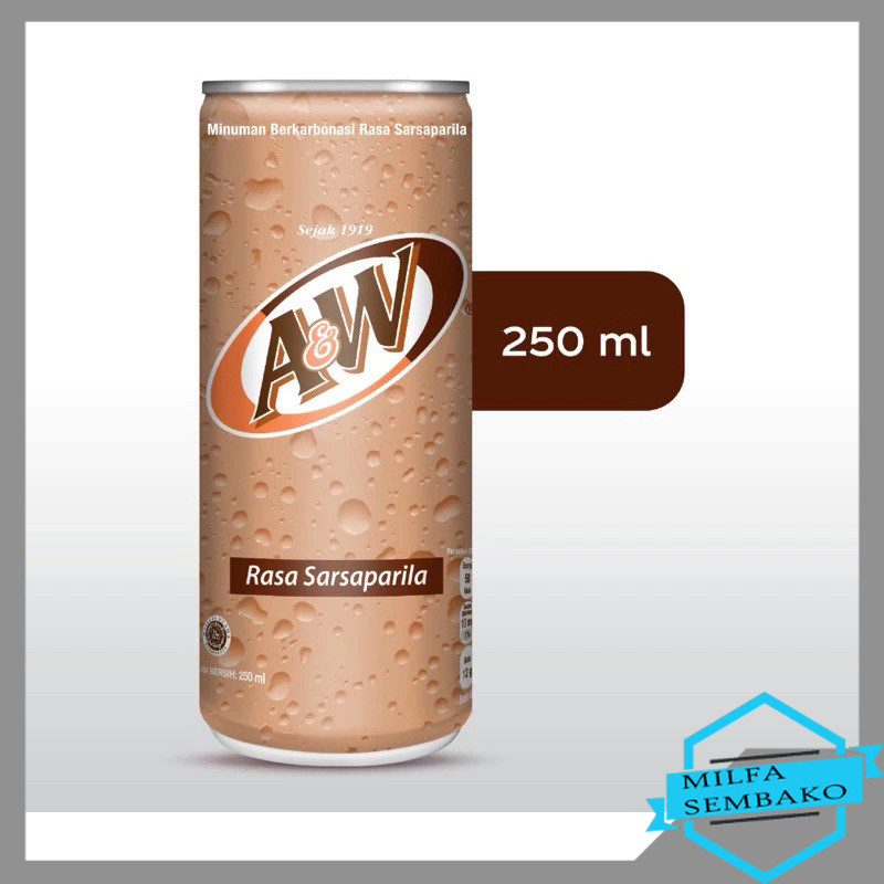 HS754 A&W Minuman Rasa Sarsaparila AW Kaleng 250ml