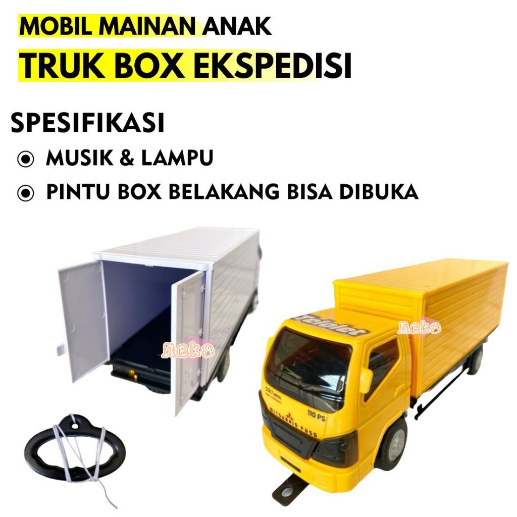 BISA COD Mobil Mainan Anak Truk Box Ekspedisi Bisa Dibuka Pintu Belakang + Musik & Lampu SNI MURAH