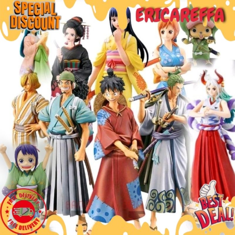 one piece luffy / sanji / zoro / usop / nami / robin / okiku wano / chopper / edward newgate / yamat