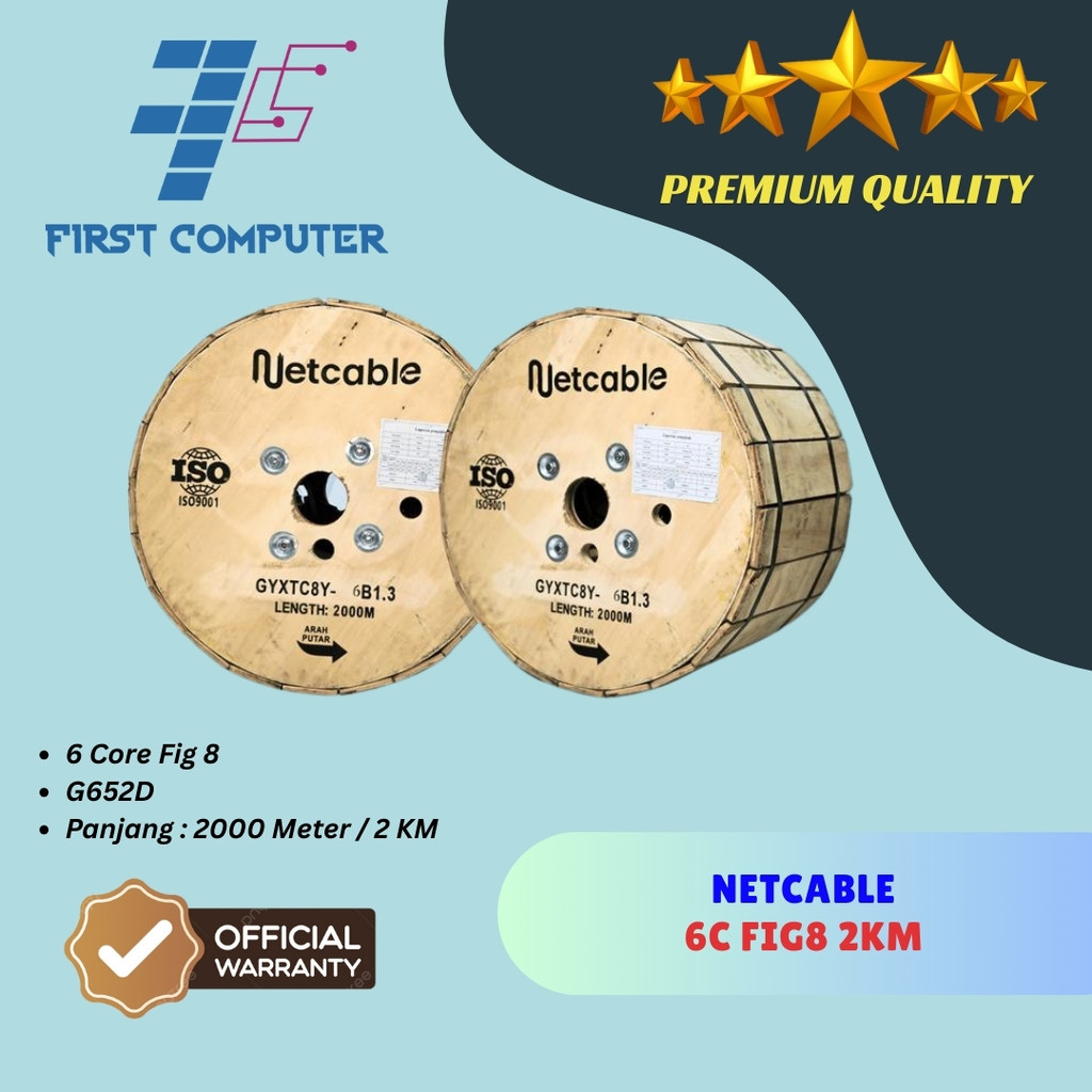 NETCABLE Kabel FO 6Core Mini Fig8 2000m 2KM