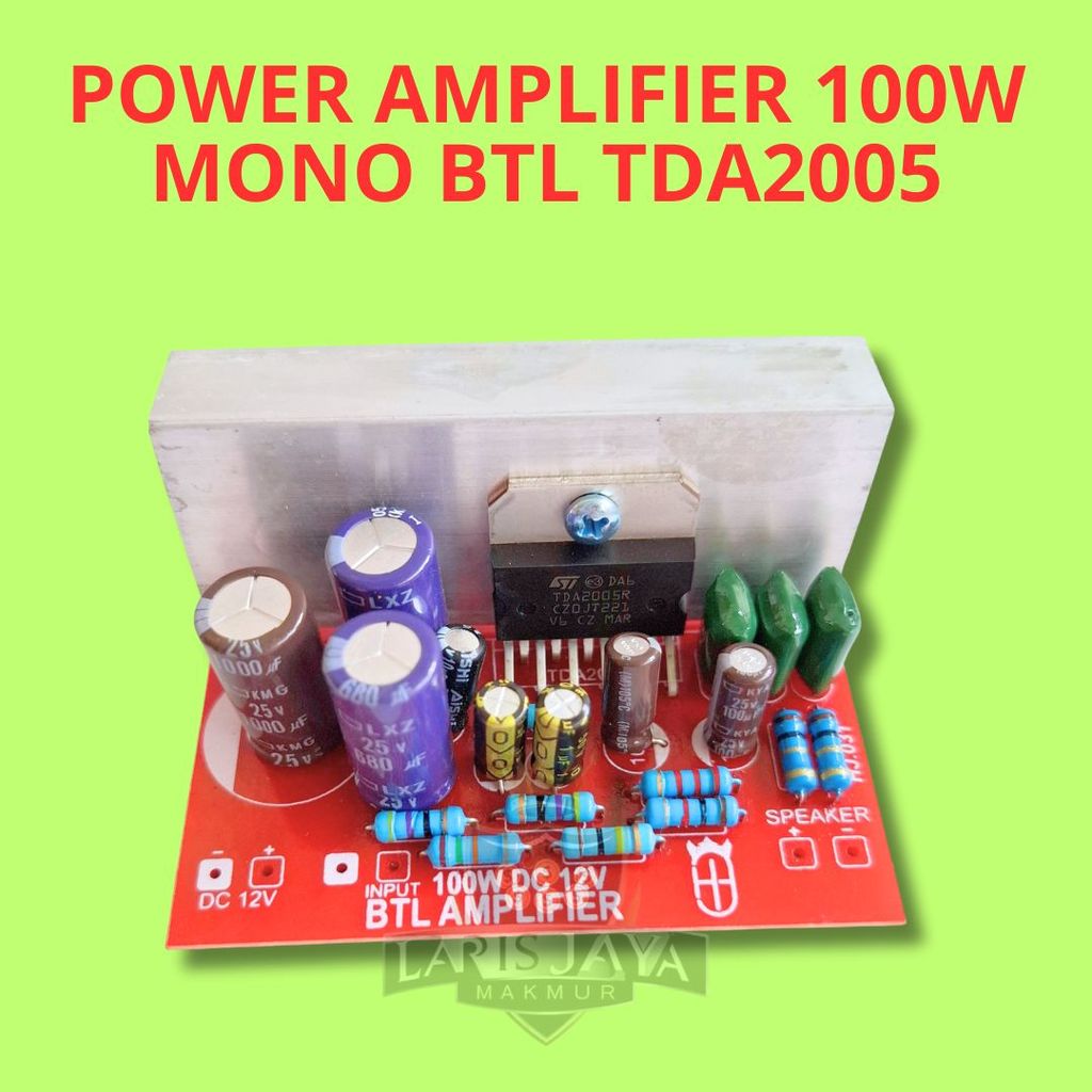 Power Amplifier TDA2005 Mono 100W Kit Ampli BTL DC 12V + Heatsink