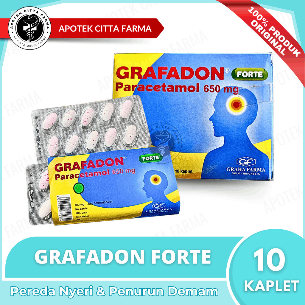 Grafadon Forte 650 mg Per 1 Strip @ 10 Tablet - Obat Demam & Nyeri