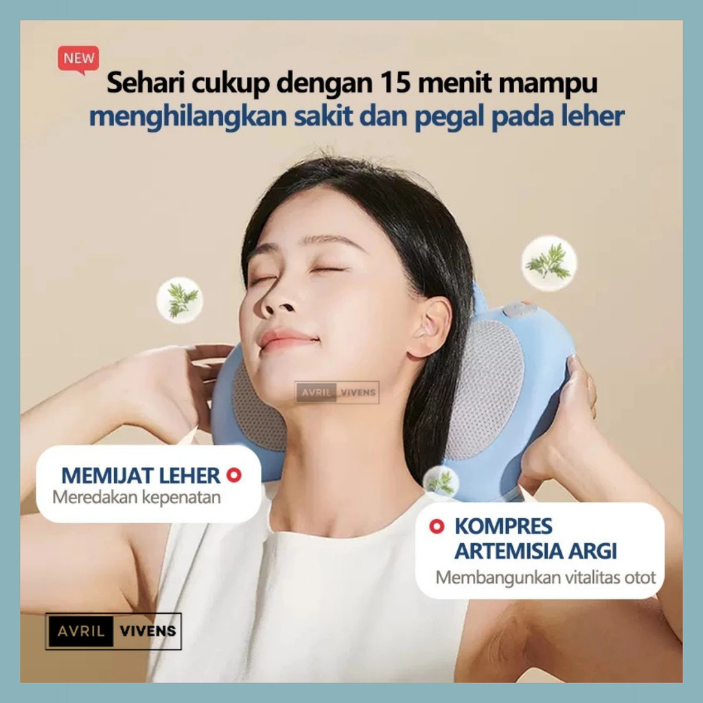 [AVV] Alat Pijat Leher Elektrik - untuk Bahu, Punggung & Pinggang Bantal Pijat Multifungsi